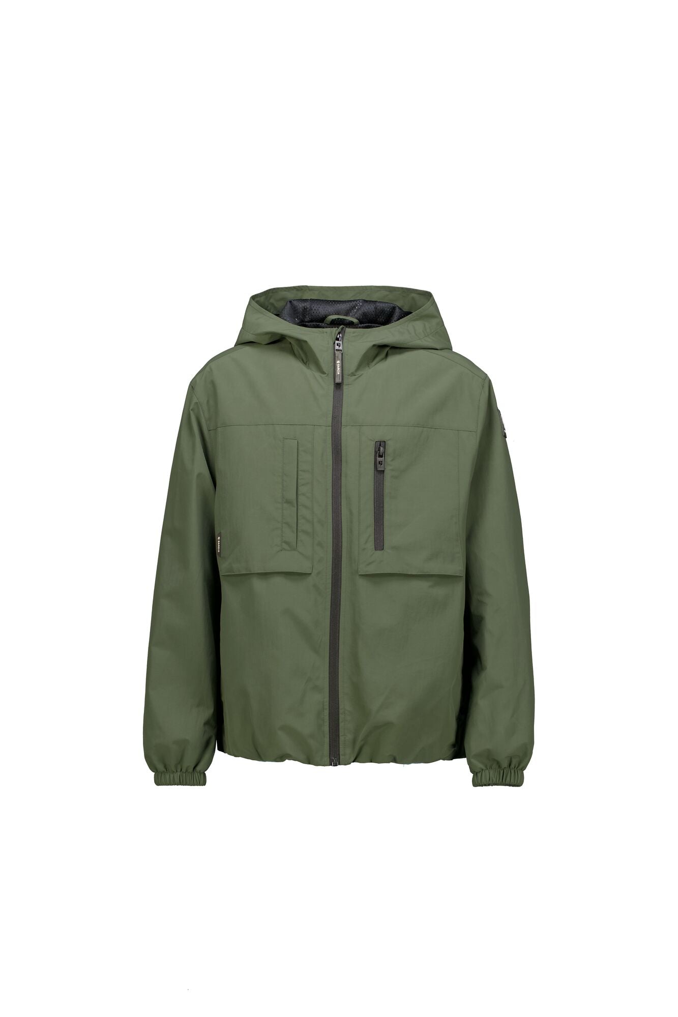 GARCIA outdoor jacket jongens kaki - voorkant met ritssluiting en zakken