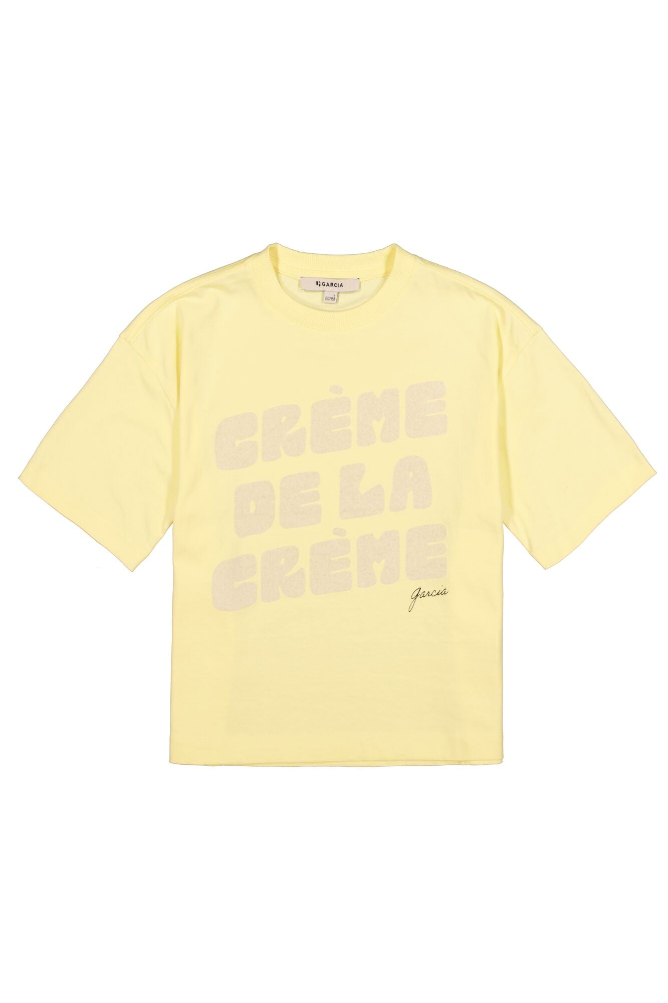 Garcia t-shirt geel Crème de la Crème voor meisjes - vooraanzicht