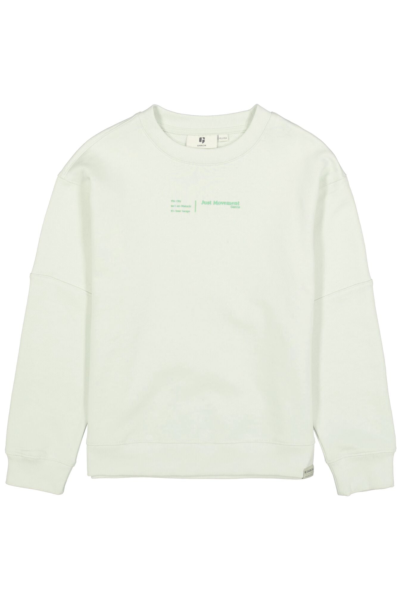 Garcia groene sweater voor jongens - vooraanzicht - lente/zomer collectie