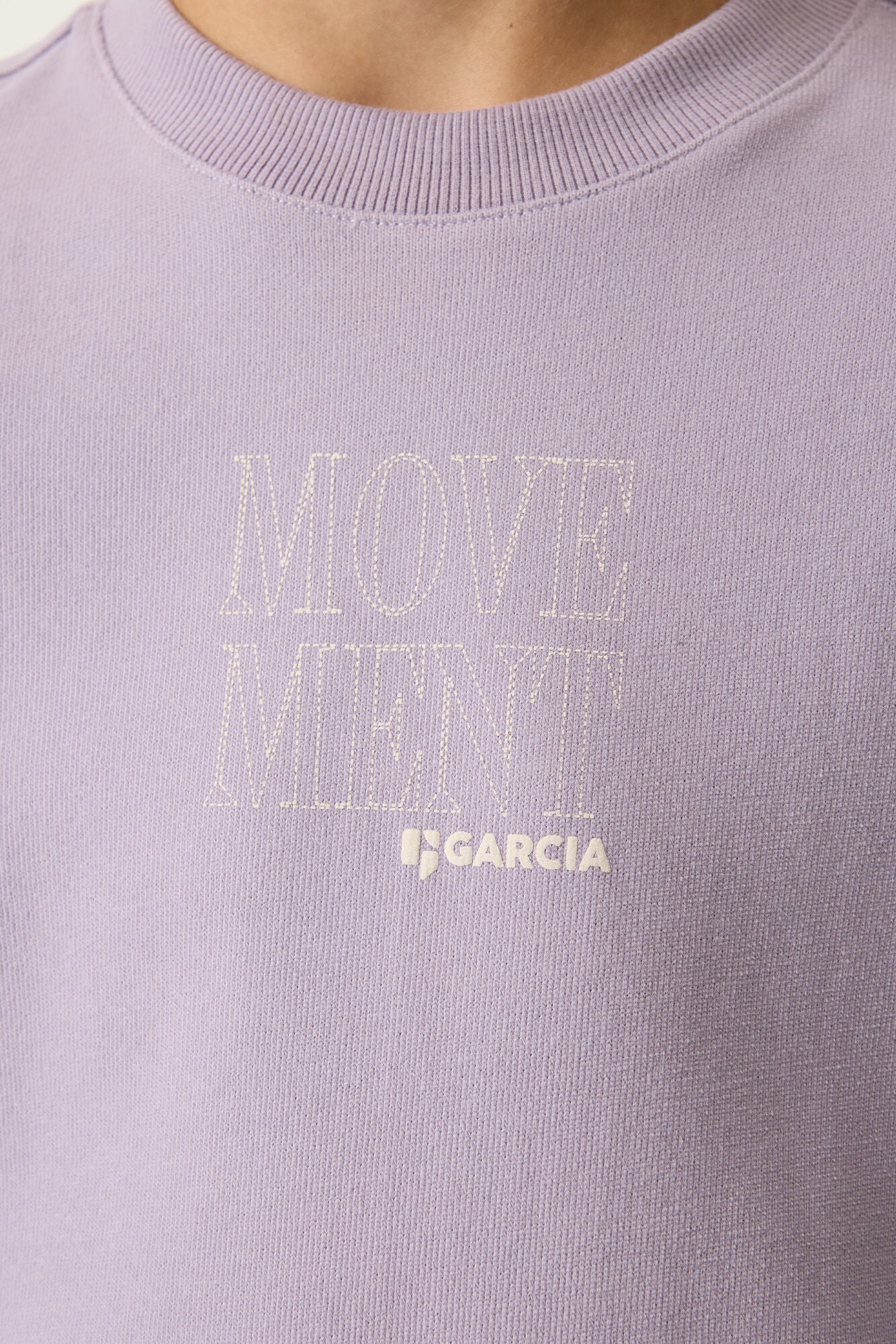 Garcia jongens sweatshirt lavendel paars - close-up kraag en schouders