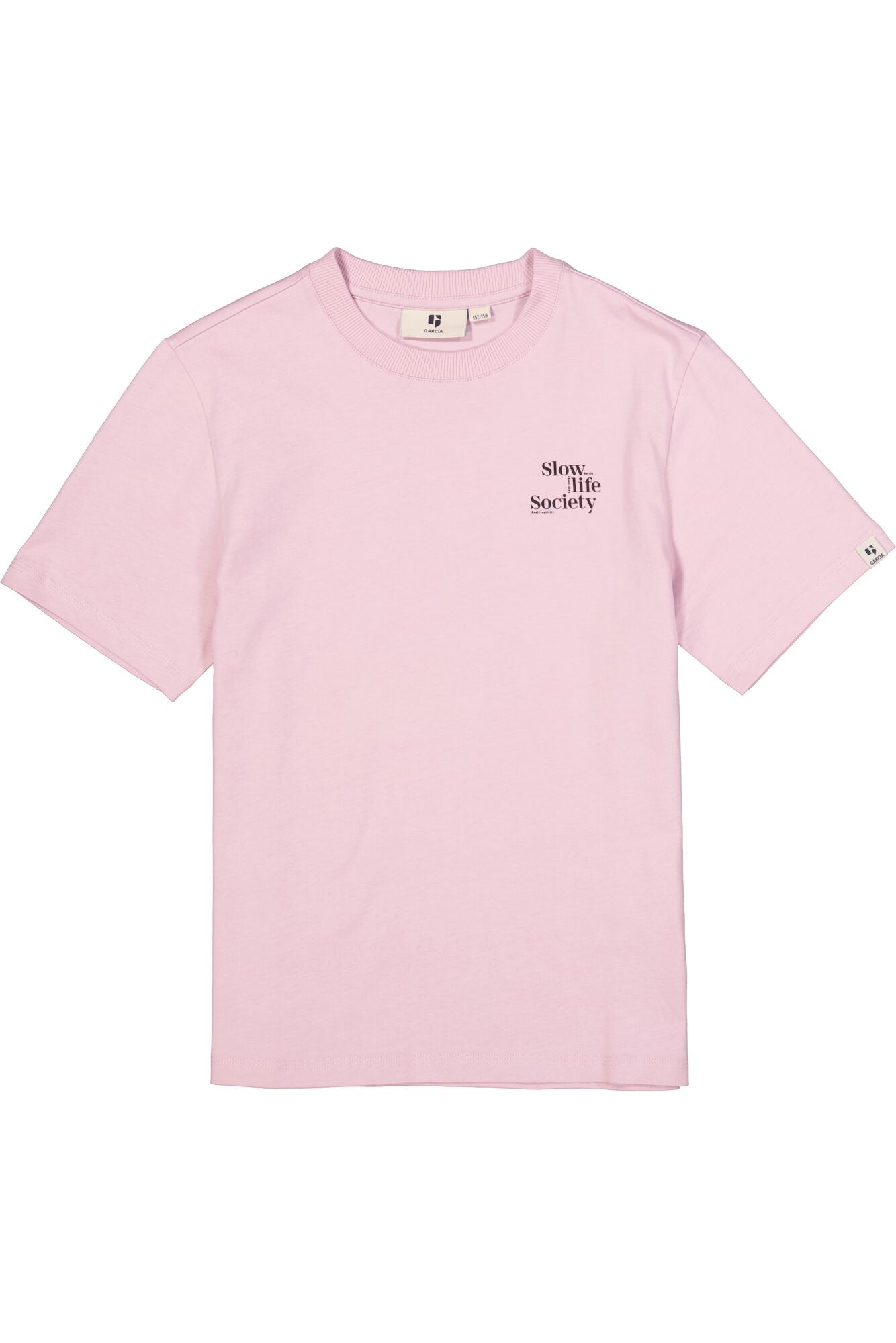 GARCIA jongens T-shirt Pale Syrup met Slow Life Society backprint - vooraanzicht