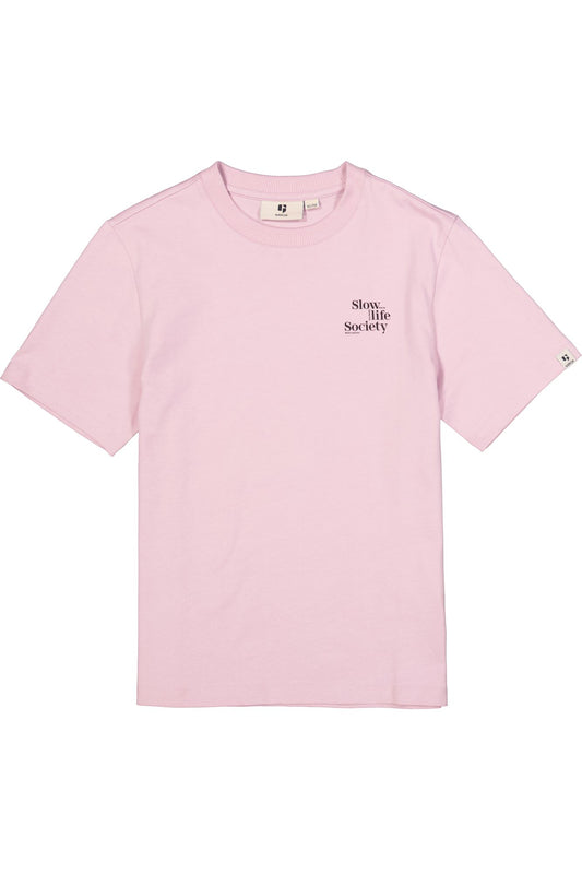 GARCIA jongens T-shirt Pale Syrup met Slow Life Society backprint - vooraanzicht