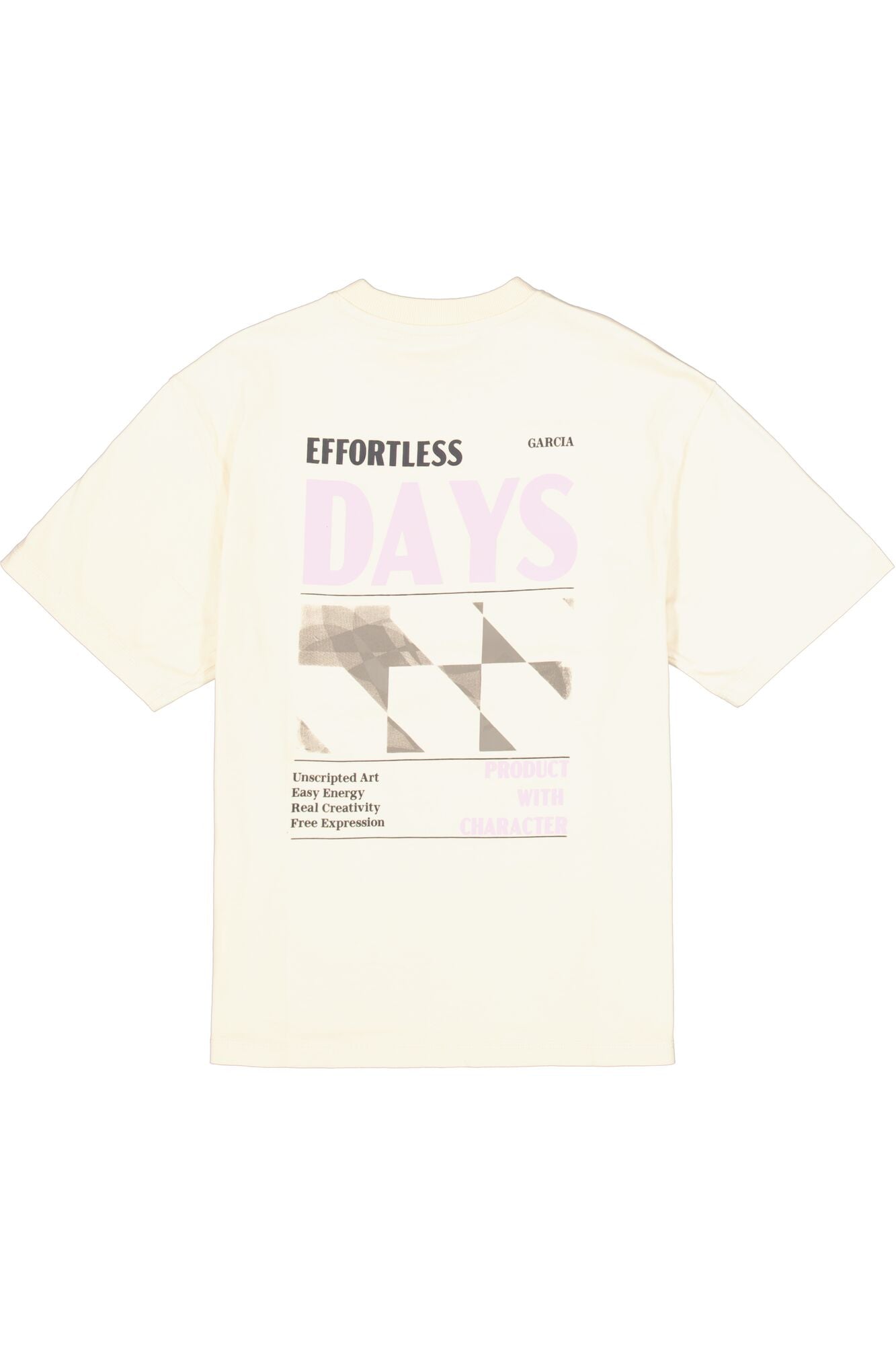 GARCIA jongens t-shirt Effortless Days sandstone - achterkant met print