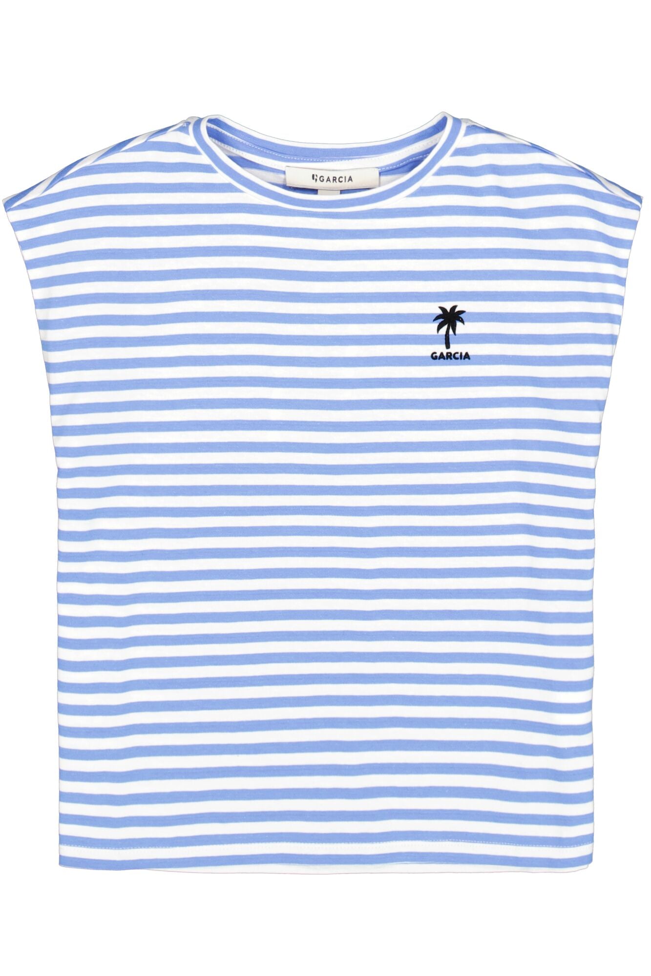 GARCIA Meisjes T-shirt – Pacific Blue Gestreept