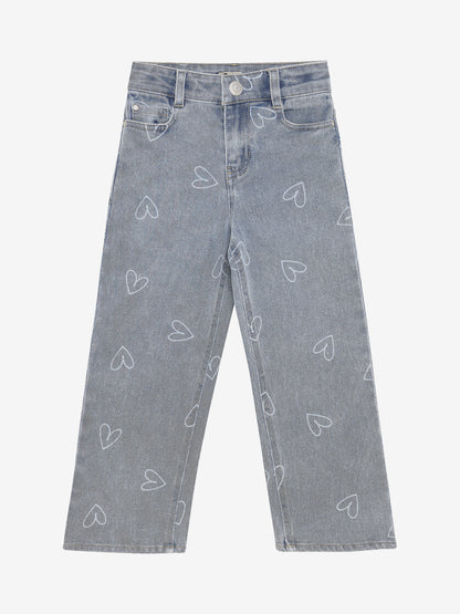 WIDE FIT JEANS WITH HEARTS