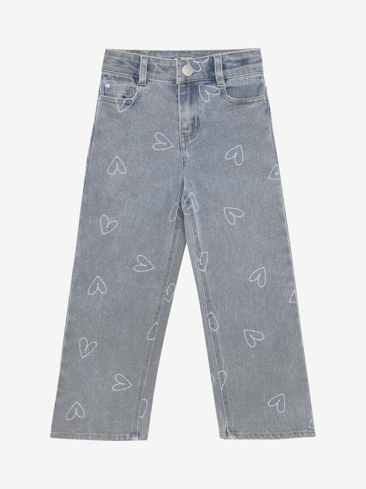 WIDE FIT JEANS WITH HEARTS