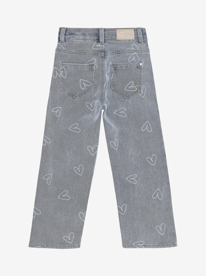 WIDE FIT JEANS WITH HEARTS