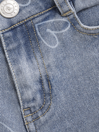 WIDE FIT JEANS WITH HEARTS