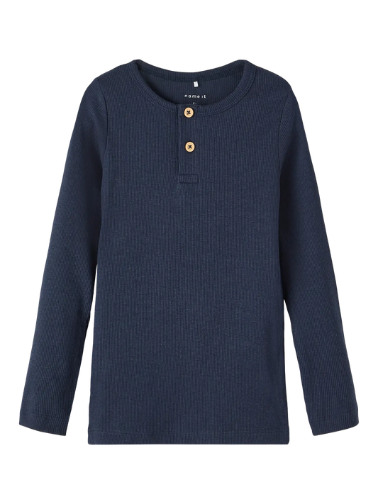 Longsleeve rib knoopjes