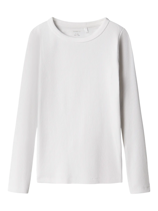 NAME IT NAKAL wit ribgebreid longsleeve t-shirt voor meisjes