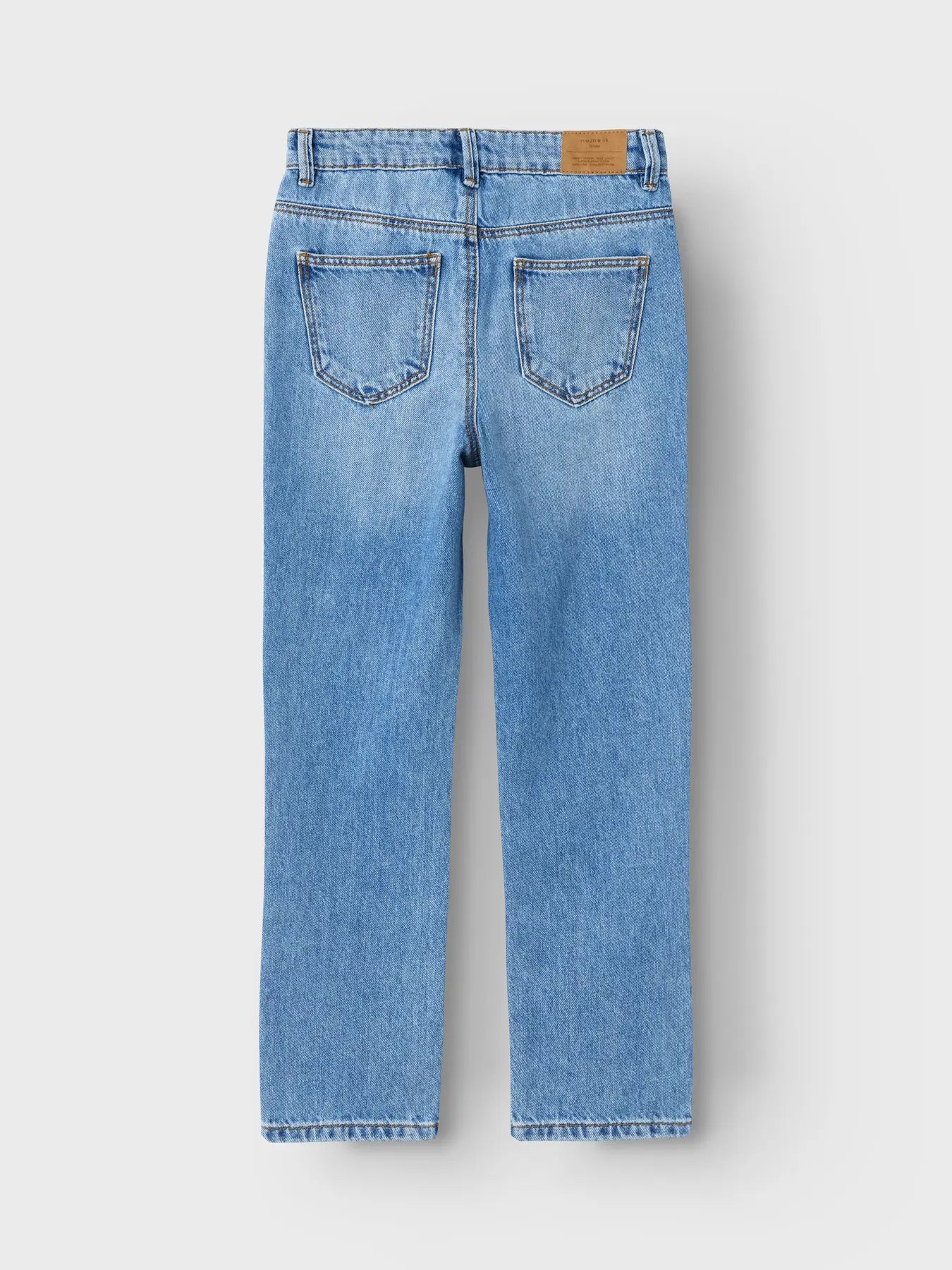 NAME IT straight jeans medium blue denim - detail achterzakken