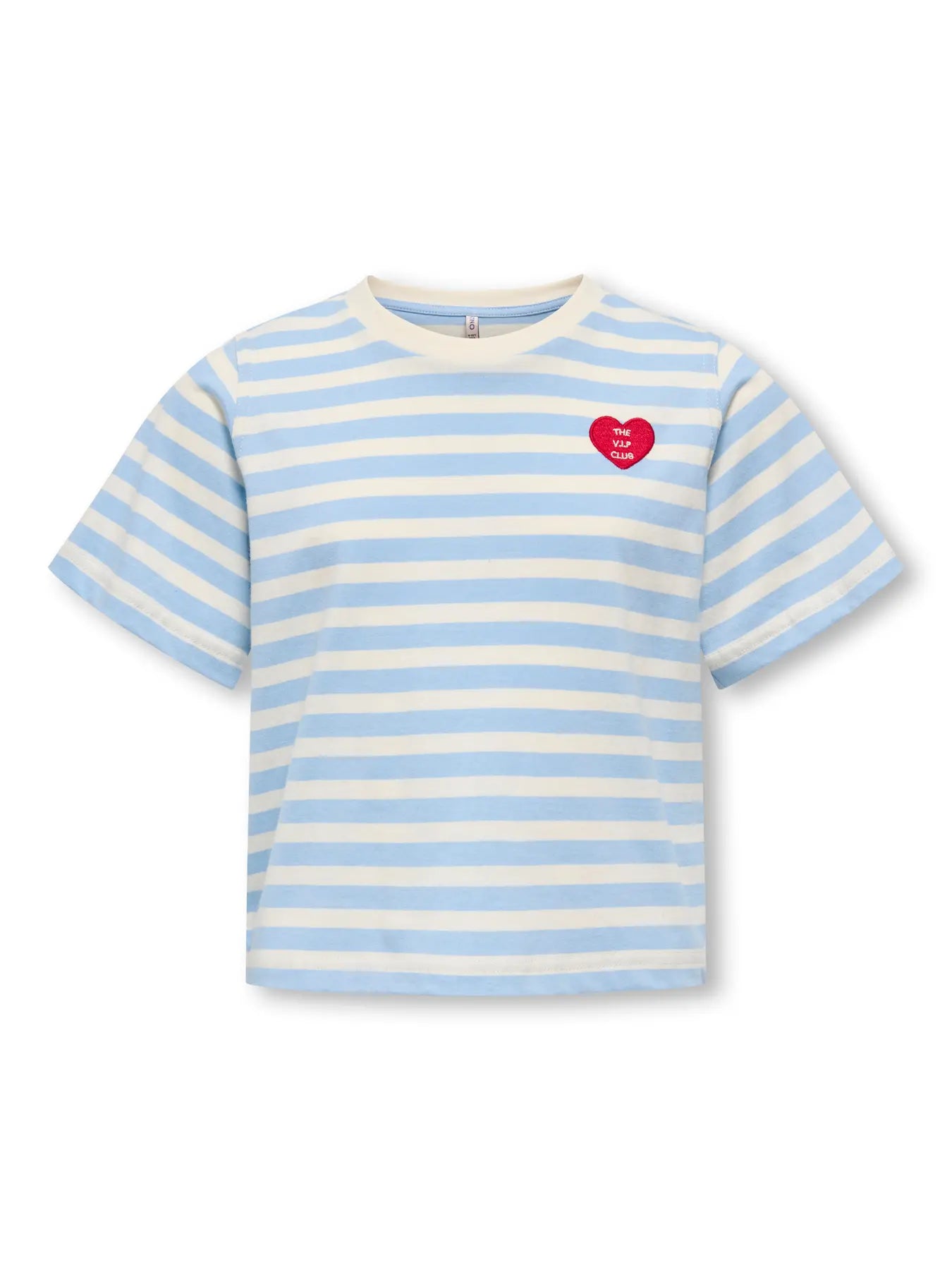 KIDS ONLY meisjes t-shirt met blauwe en witte horizontale strepen, casual kinderkleding
