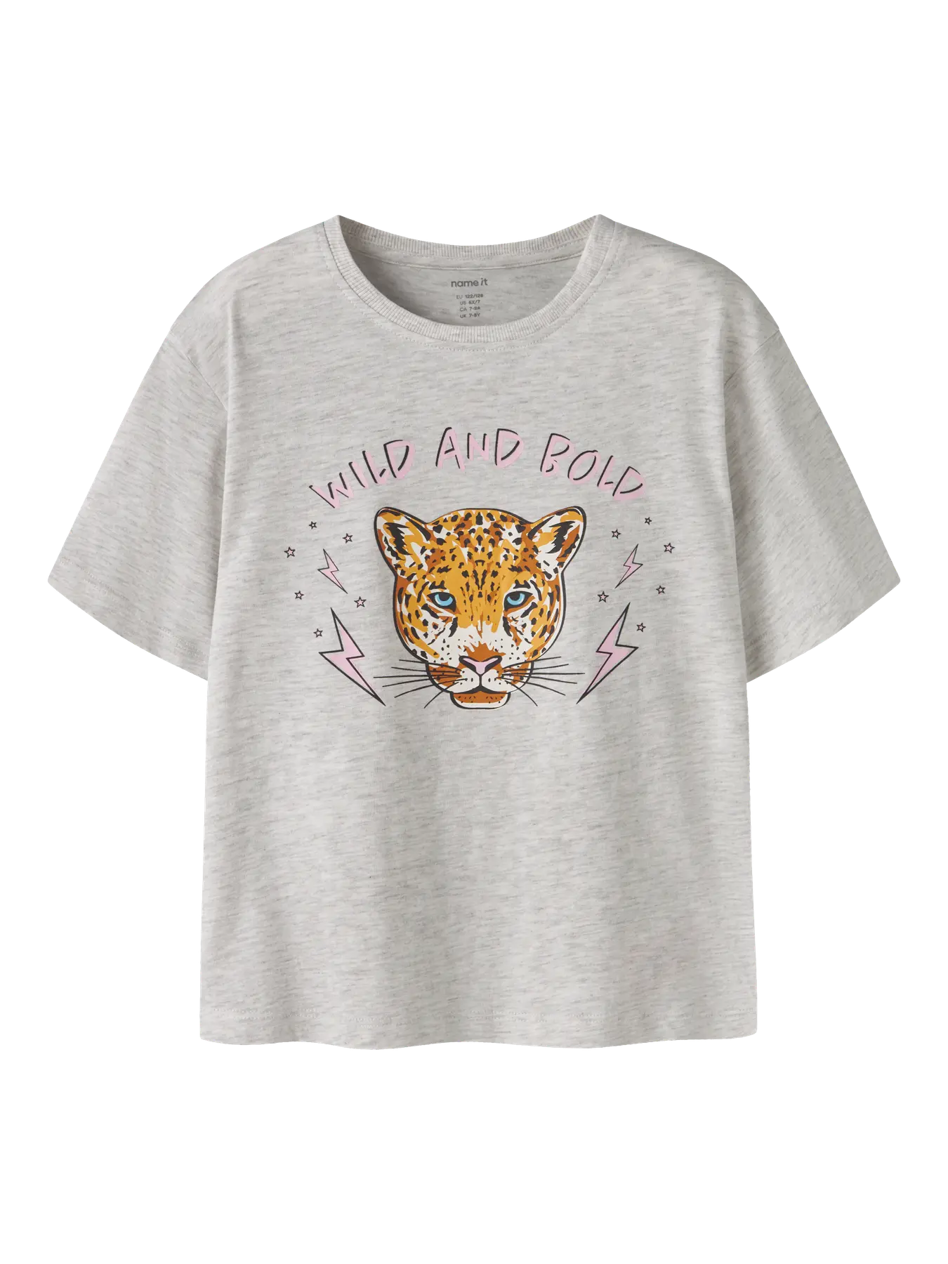 NAME IT meisjes t-shirt grijs voorkant - comfortabel katoenen shirt