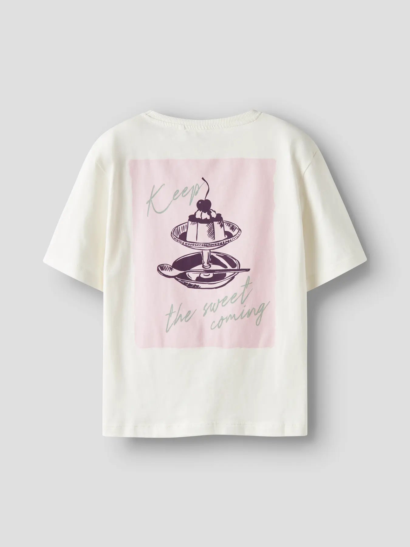 NAME IT wit t-shirt wanna get dessert achterkant - comfortabel meisjesshirt