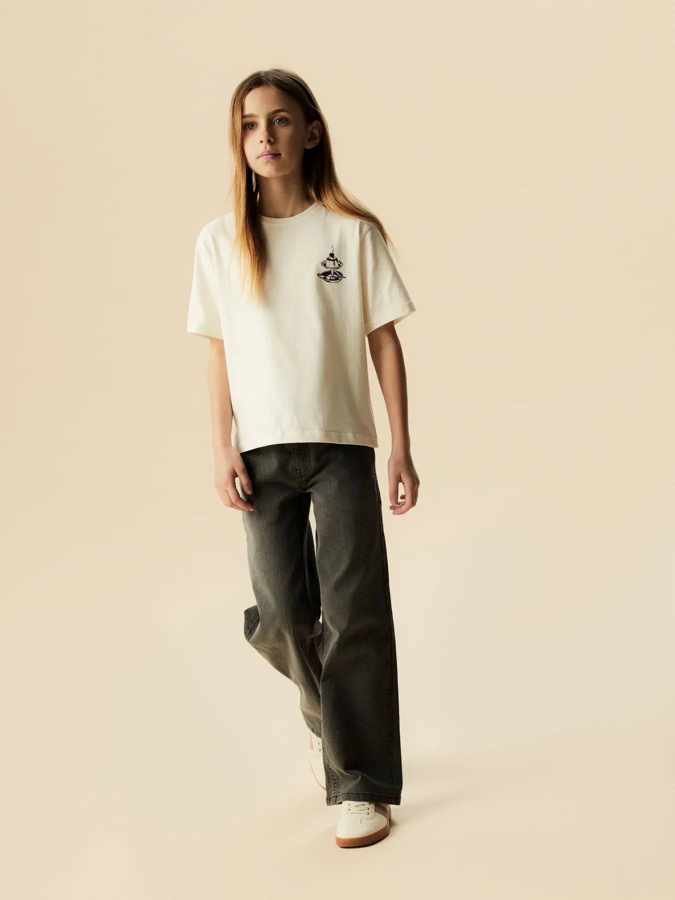 NAME IT wit t-shirt meisjes wanna get dessert detail - speelse print