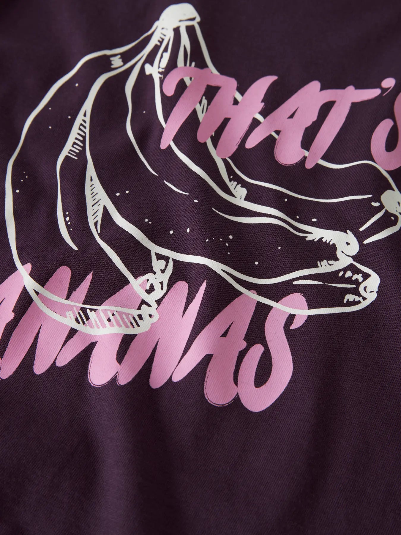 NAME IT meisjes t-shirt paars that's bananas - zijkant