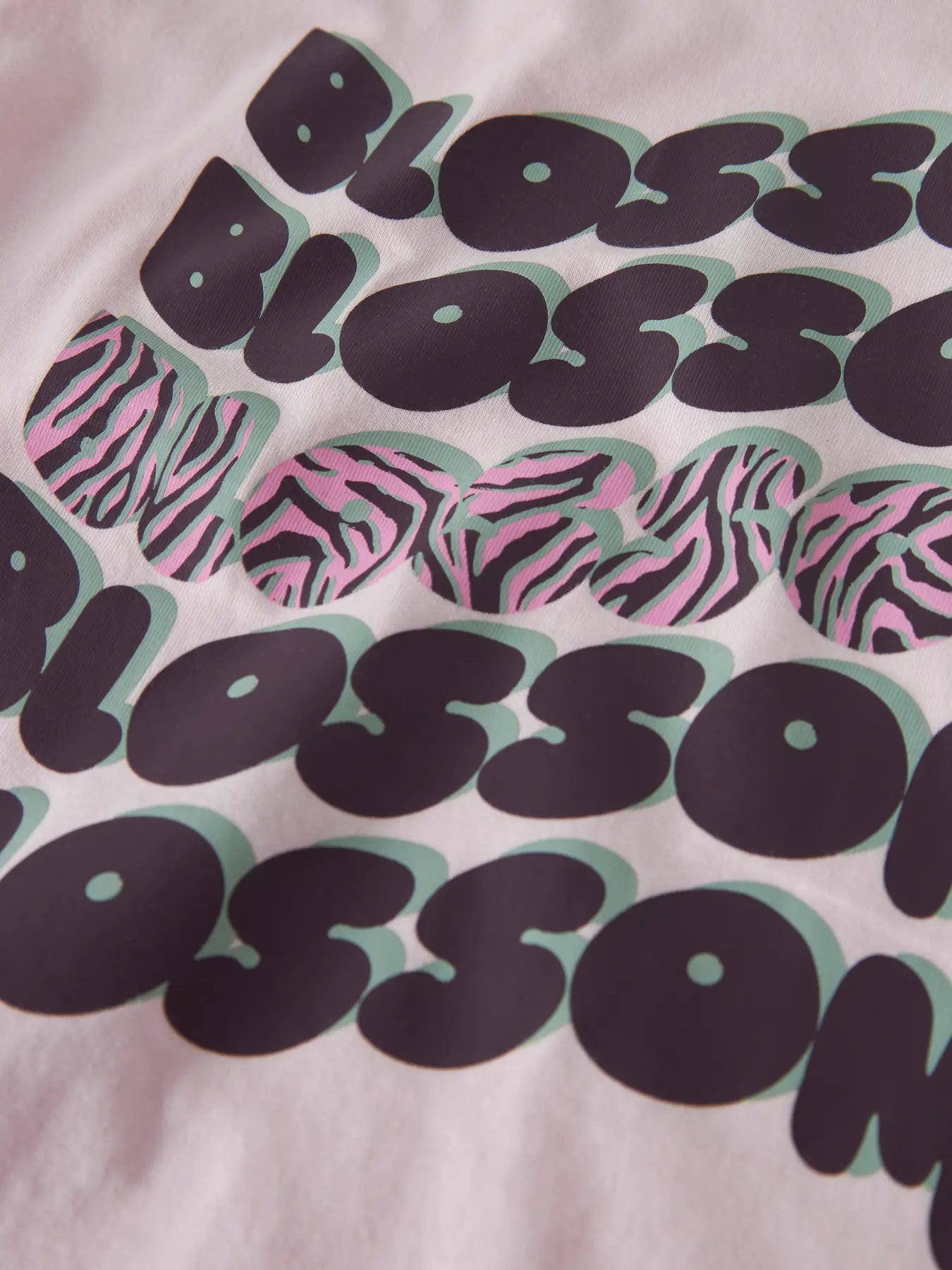 NAME IT meisjes t-shirt Blossom roze - detail bloemenprint