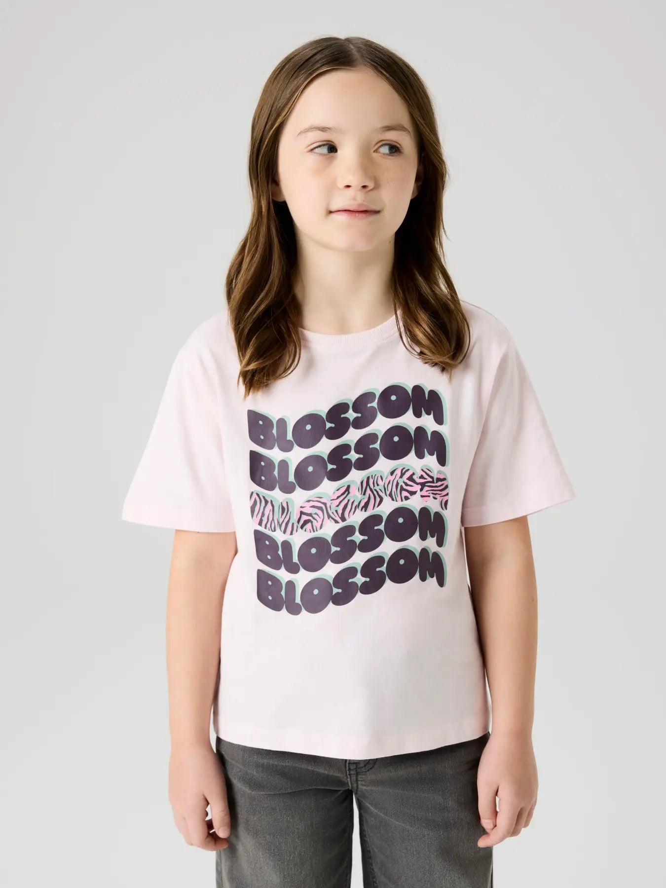 NAME IT meisjes t-shirt Blossom roze - volledig aanzicht