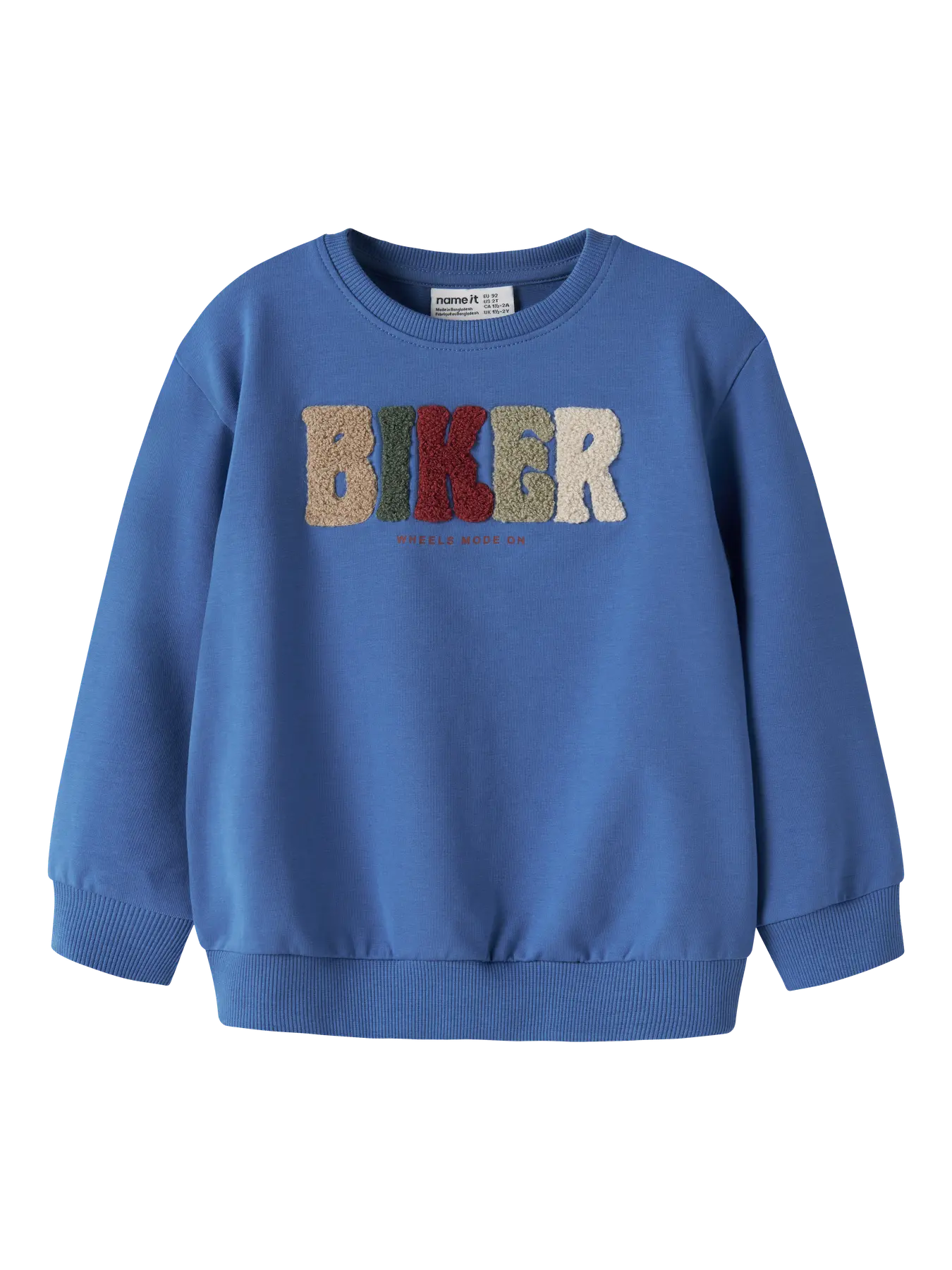 NAME IT blauwe bikertrui voor jongens met stoere print
