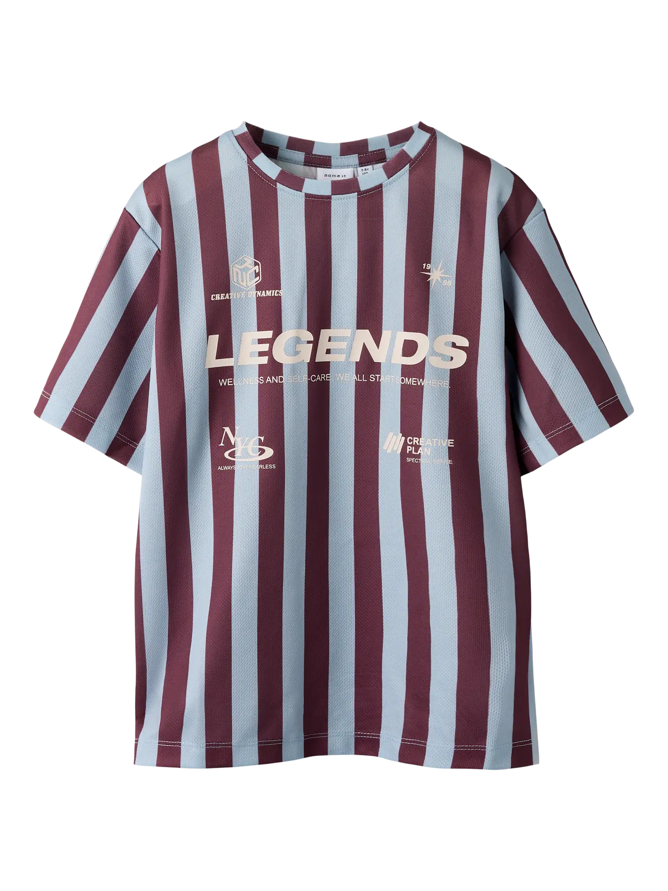 NAME IT Soccer Vibes jongens t-shirt met gestreept design - voorkant