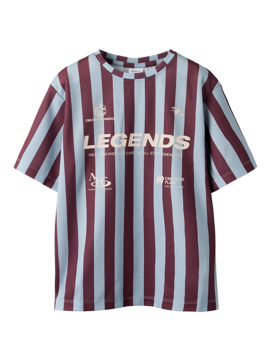 NAME IT Soccer Vibes jongens t-shirt met gestreept design - voorkant