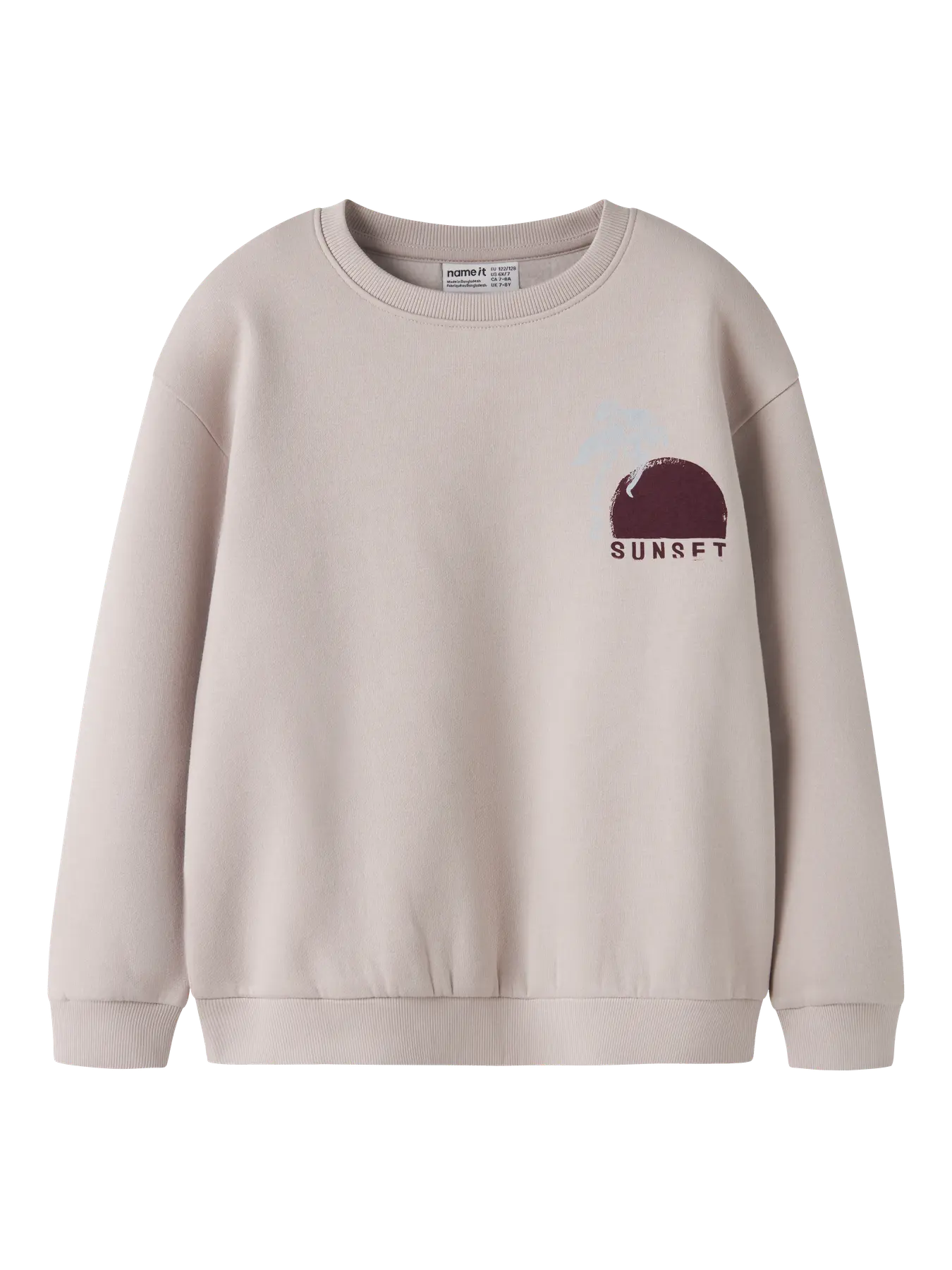NAME IT Sweater Sunset jongens beige - trui met backprint voorkant