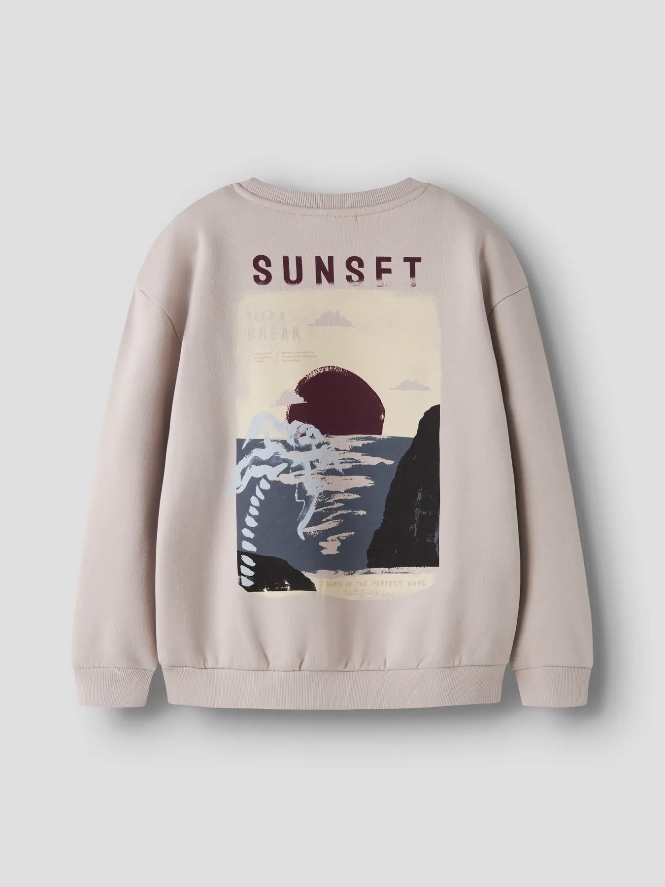 NAME IT Sweater Sunset jongens achterkant - beige trui met print