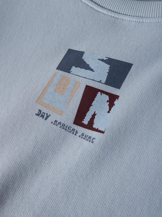 NAME IT jongens sweater blue fog - close-up sunset backprint