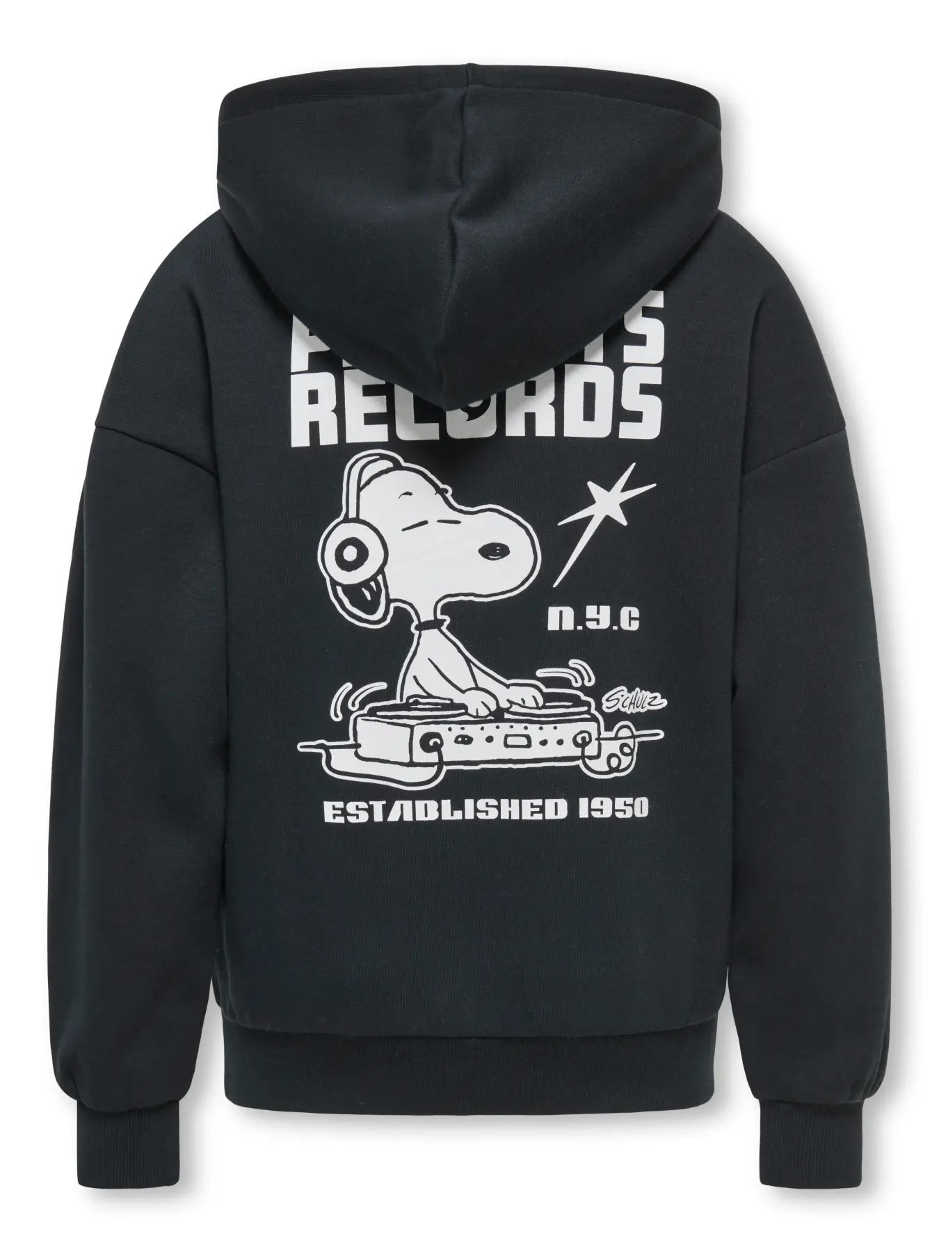 ONLY AND SONS hoodie zwart - Peanut Records backprint detail