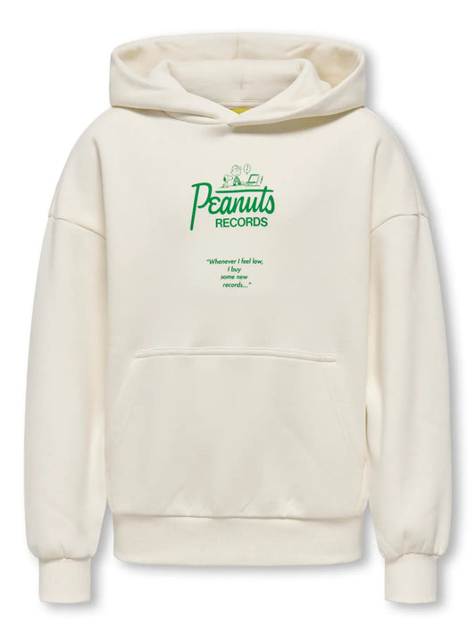 ONLY AND SONS witte hoodie met Peanut Records backprint voor jongens - voorkant