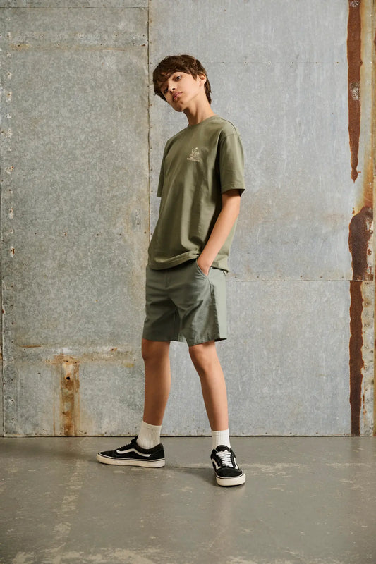 ONLY AND SONS Sunny Relax T-shirt kaki - zijaanzicht relaxte pasvorm