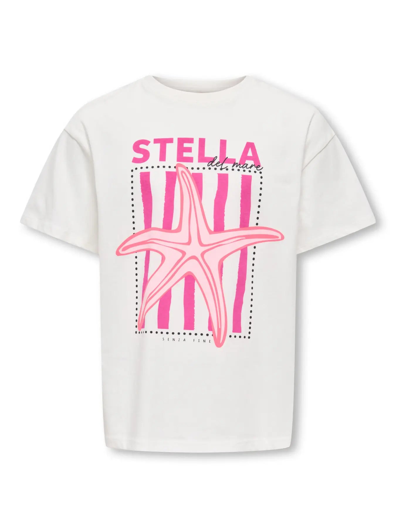 ONLY wit t-shirt met zeester print voor meisjes - voorkant