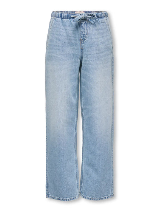 ONLY pull-up denim broek voor meisjes - voorkant blauw jeans tieners