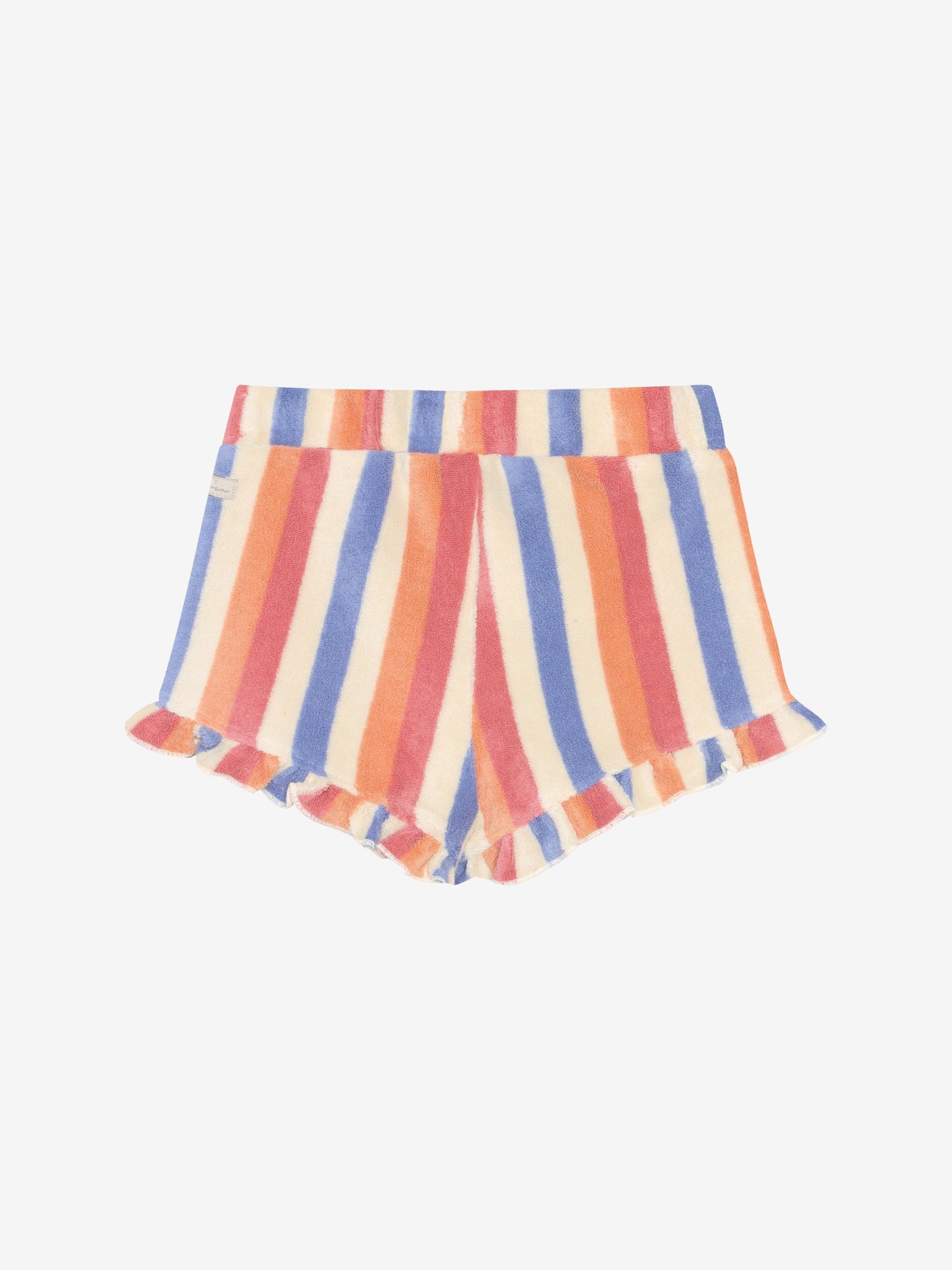 DAILY7 badstof short gestreept - achterkant en pasvorm meisjes