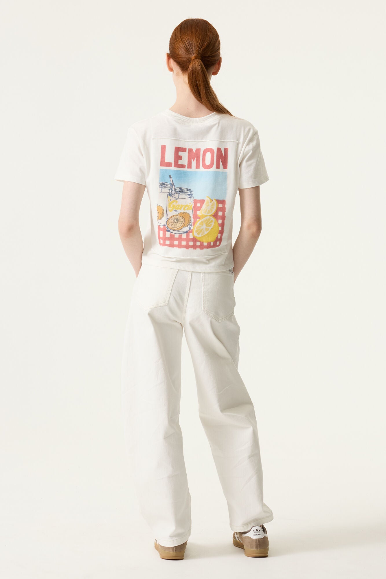 GARCIA lemon T-shirt meisjes - detail backprint met citroenen