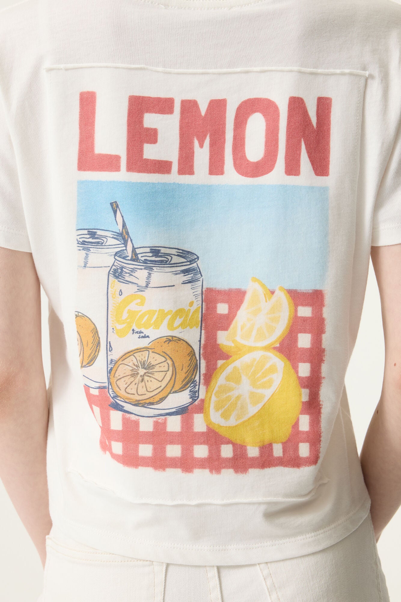 GARCIA meisjes shirt met lemon print - achterkant detail