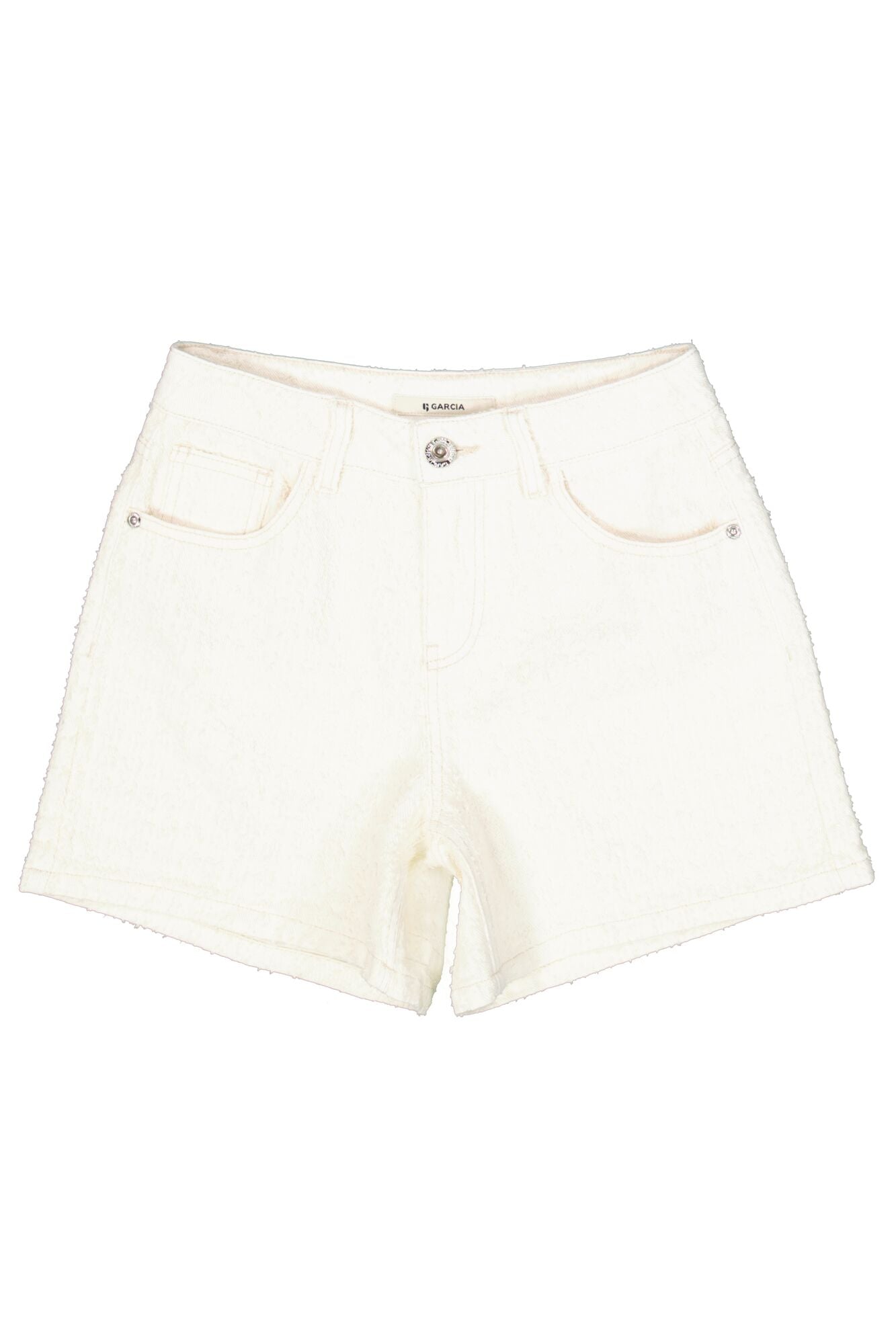 GARCIA twill short voor meisjes in offwhite, voorkant