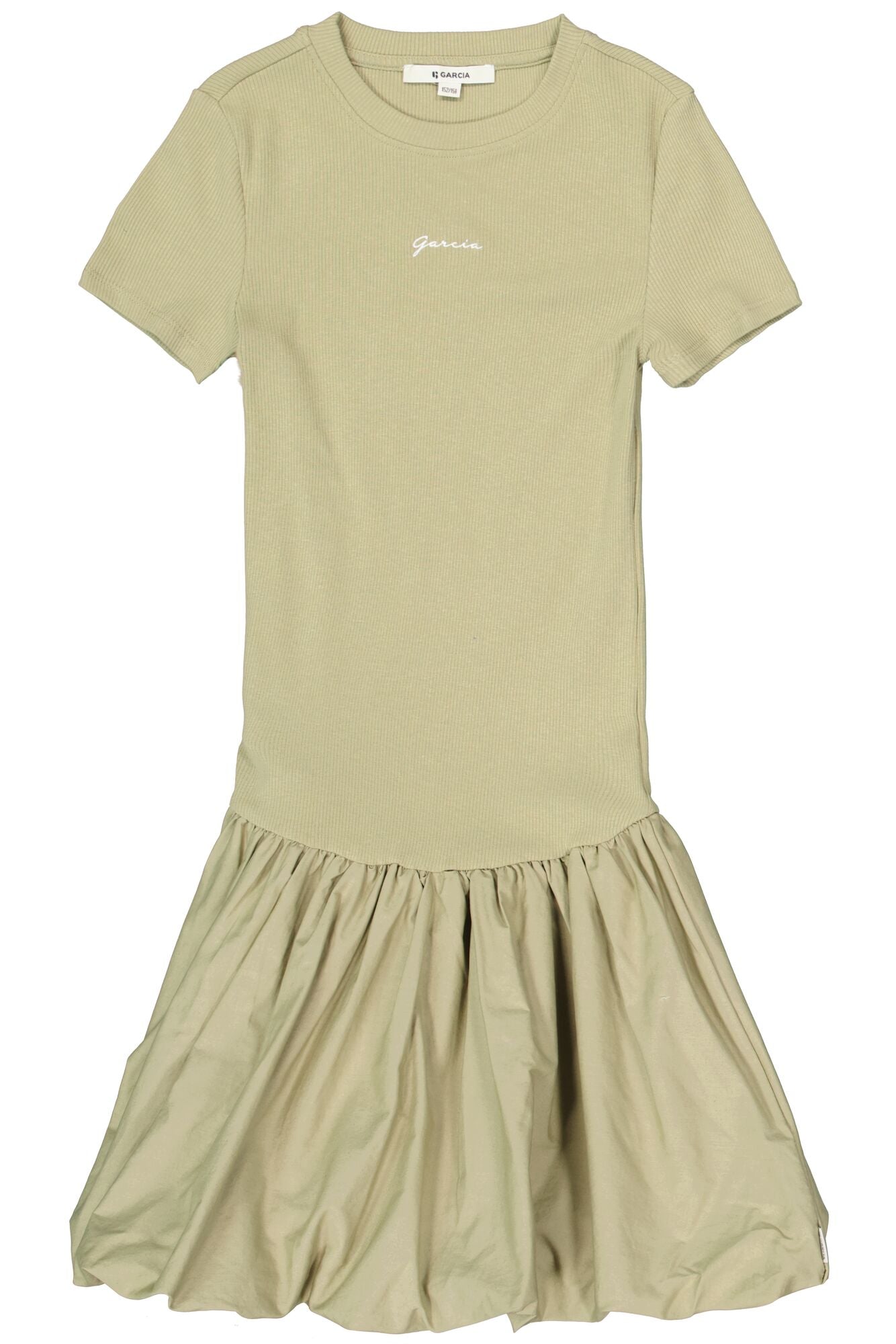 GARCIA Spring Army jurk meisjes kaki - voorkant met balloon rok