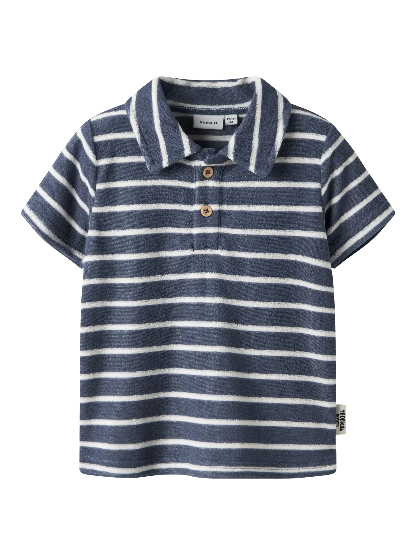 NAME IT Terry polo gestreept jongens poloshirt voorkant