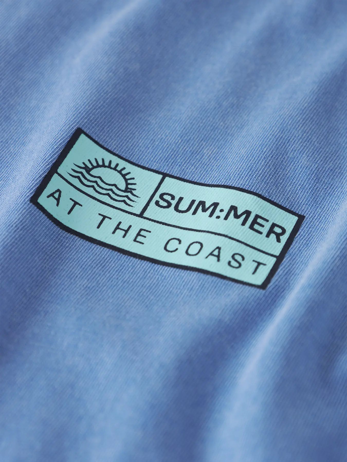 NAME IT jongens t-shirt blauw met zomerprint - close-up print detail