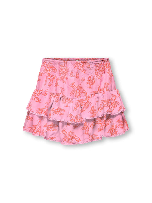 ONLY tiener rok met roze lobster all-over print - voorkant