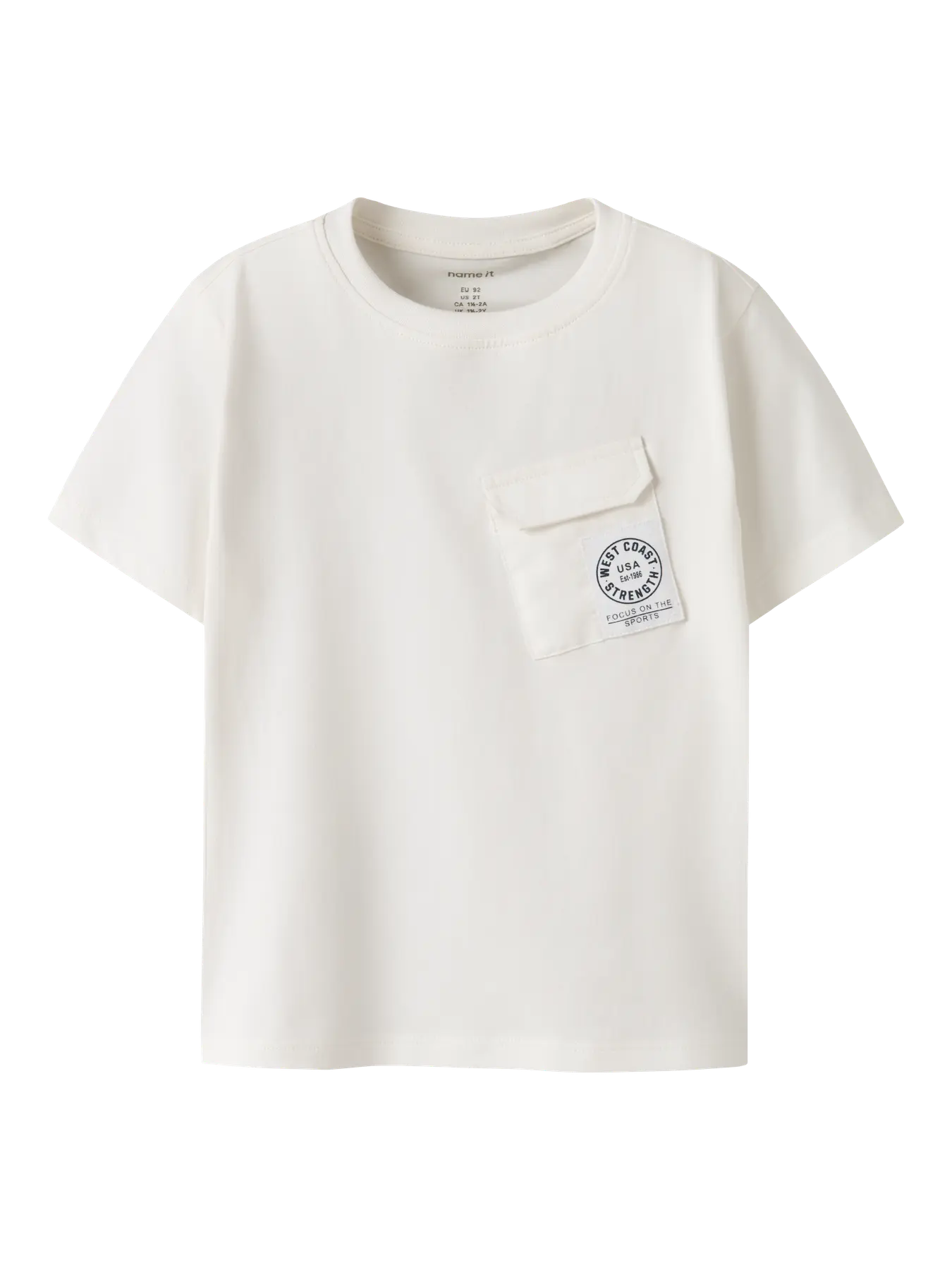 NAME IT Jongens T-shirt Wit - Pocket Detail - voorkant