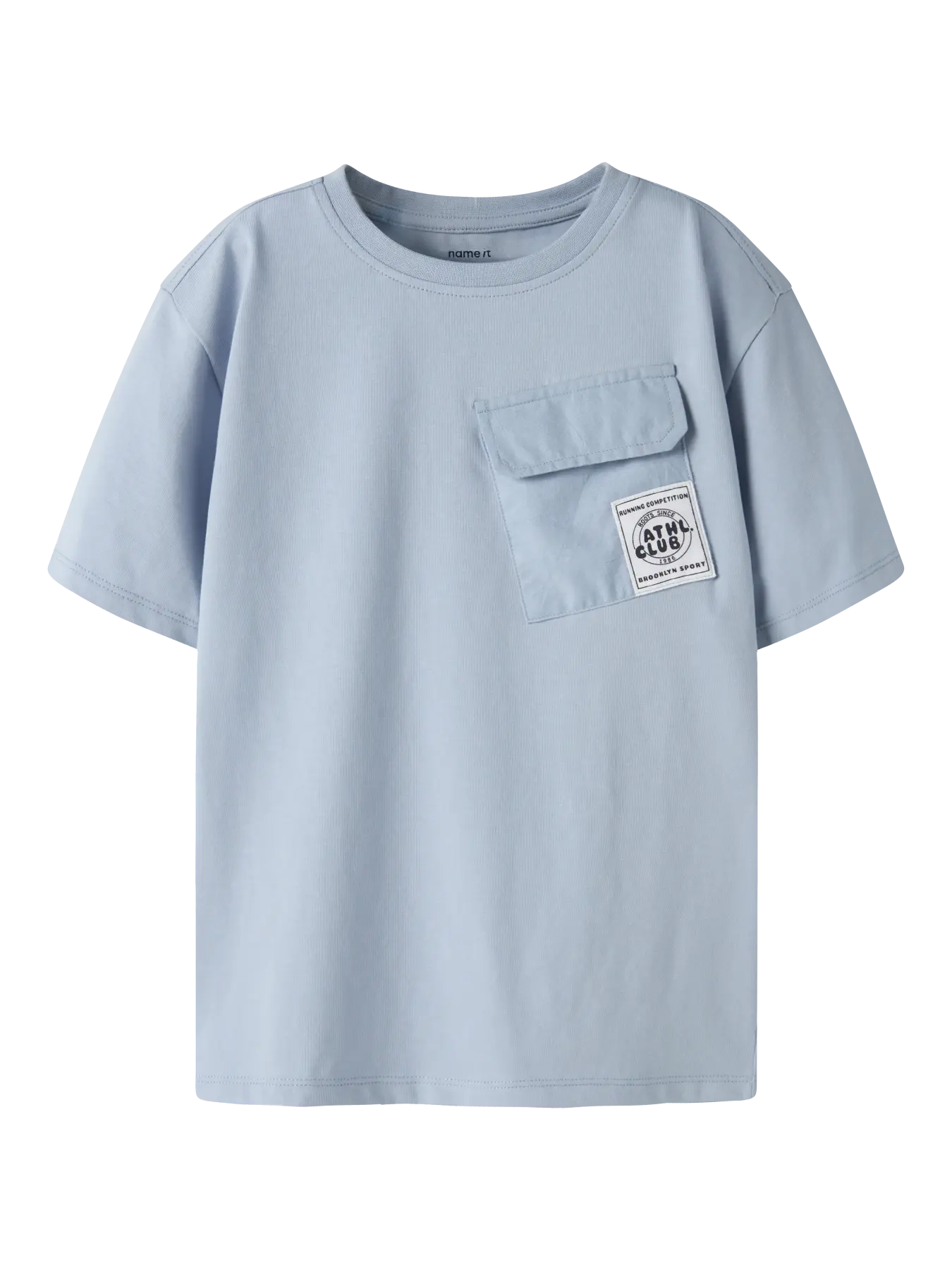 NAME IT Jongens T-shirt Blauw - Pocket Detail - voorkant