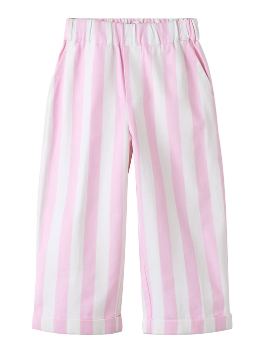 NAME IT Gestreepte Meisjesbroek Roze - voorkant
