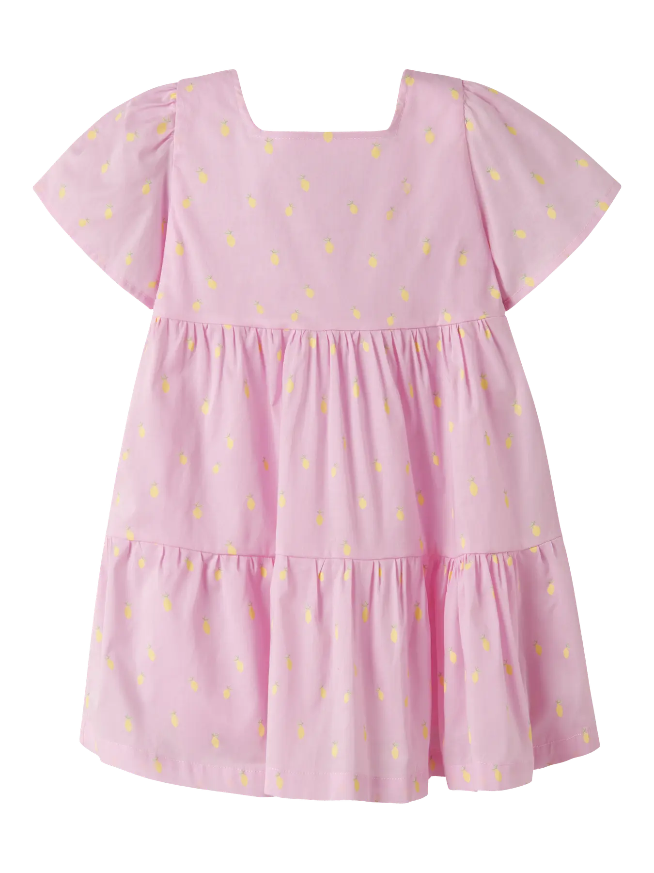NAME IT Roze Meisjes jurk - Citroen print - voorkant