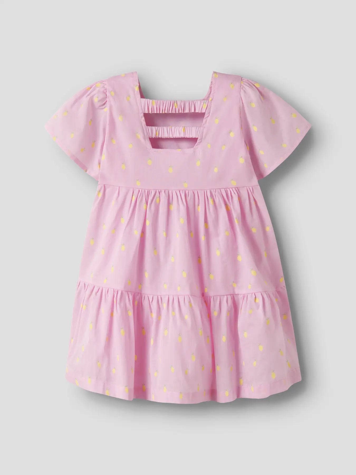 NAME IT Roze Meisjes jurk - Citroen print - achterkant