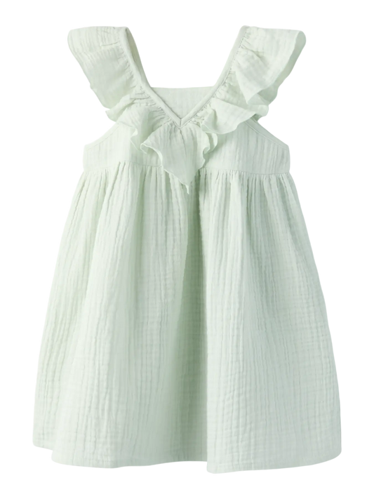 NAME IT Mousseline dress - Pale Aqua - voorkant