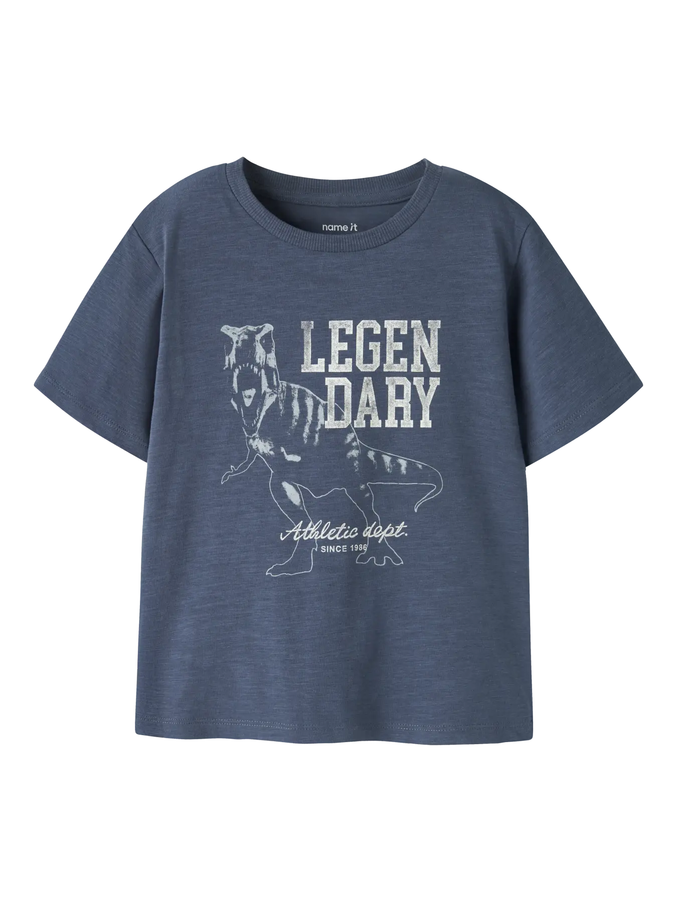 NAME IT Jongens T-shirt Dino - Vintage Indigo - voorkant