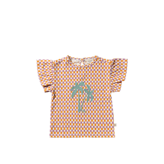 YOUR WISHES Mini Check Ruffle Shirt