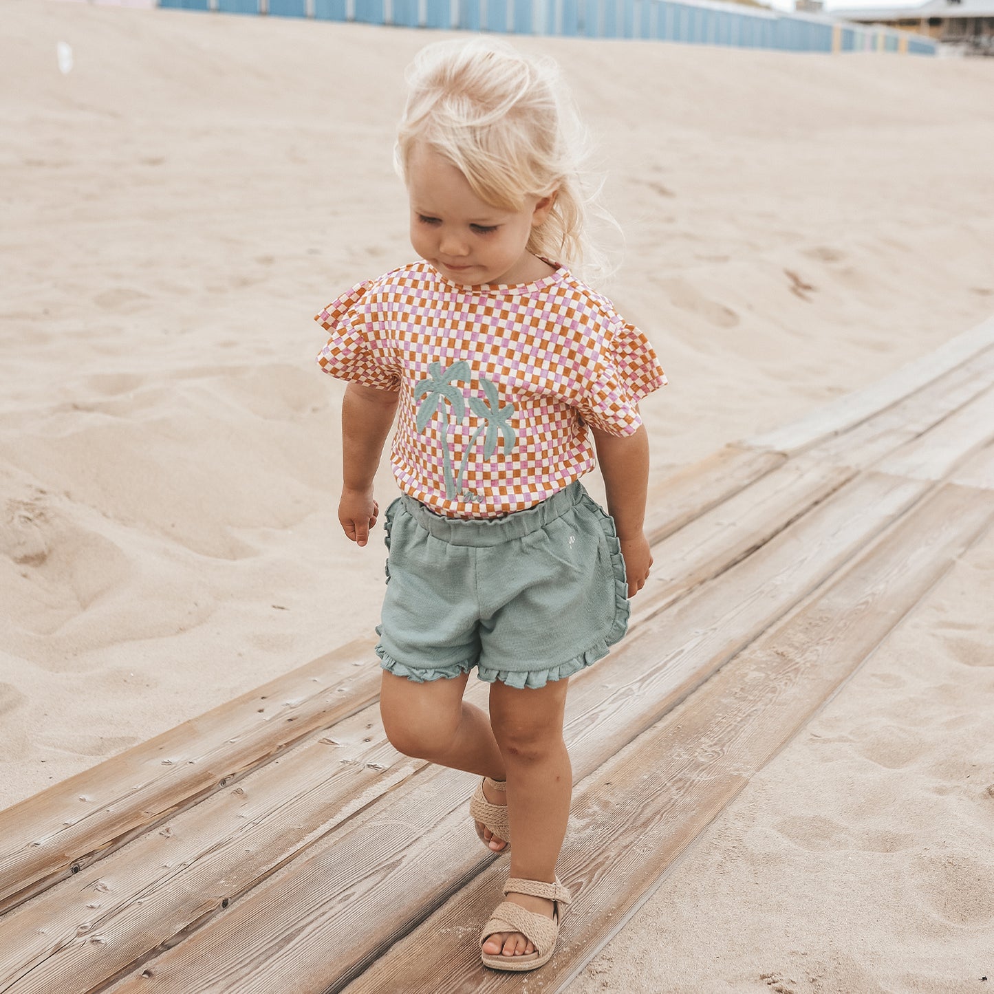 YOUR WISHES Mini Check Ruffle Shirt - styling